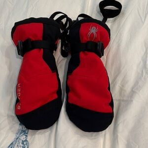 Spyder Red and Black Ski Mittens